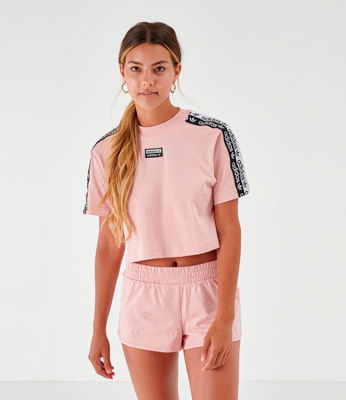 adidas originals tape crop t shirt