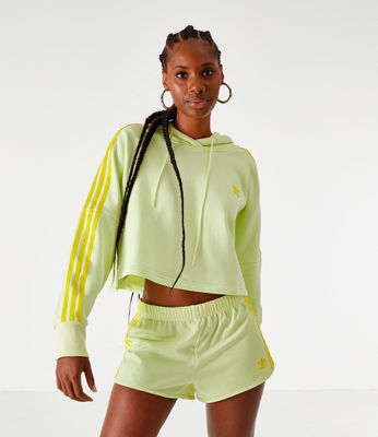 adidas yellow cropped hoodie