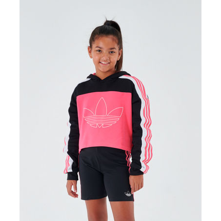 Girls adidas cropped online hoodie