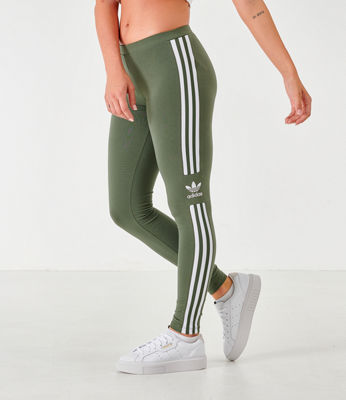 adidas 3 stripe leggings green