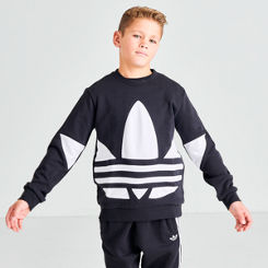 Boys' adidas Originals Lock Up Crewneck Sweatshirt| Finish Line Trefoil Essentials Crew Neck Sweatshirt