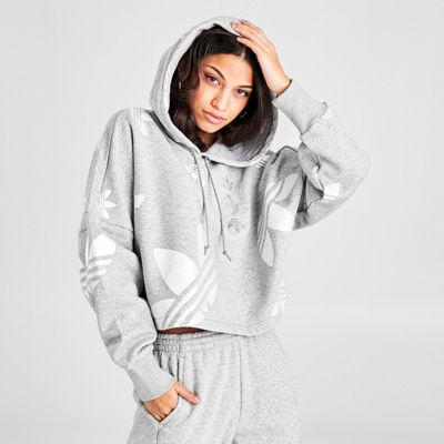 large logo cropped hoodie adidas