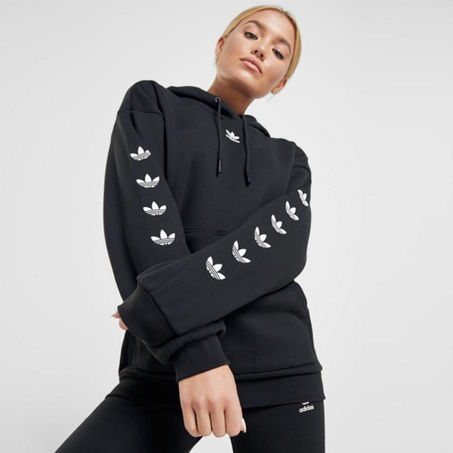 Adidas Originals Adidas Women s Originals Repeat Trefoil Boyfriend Hoodie In Black ModeSens