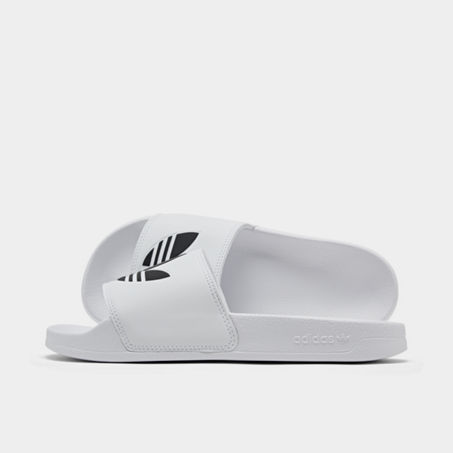 Adidas Originals White Adilette Lite Pool Slides In White/black/white