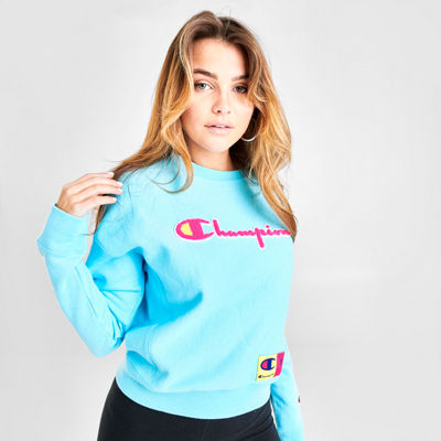 champion blue reverse weave crewneck sweatshirt