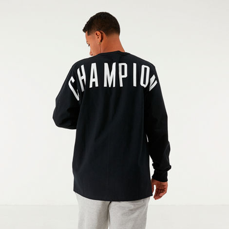 Download Champion Men's Back Logo Long-sleeve T-shirt In Black ...