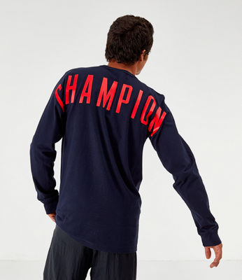 Download Champion Men's Back Logo Long-Sleeve T-Shirt In Blue | ModeSens