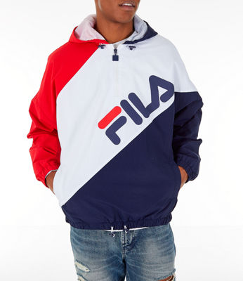 Men's FILA Harrison Half-Zip Nylon Hoodie| Finish Line