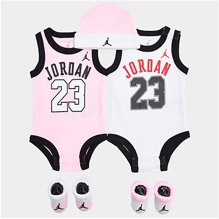 Shop Nike Jordan Infant Jersey 5-piece Box Set In Pink/white