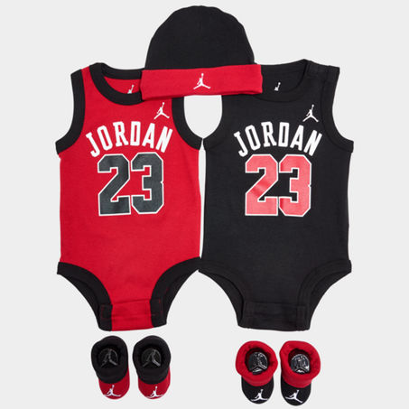 Shop Nike Jordan Infant Jersey 5-piece Box Set In Black/red