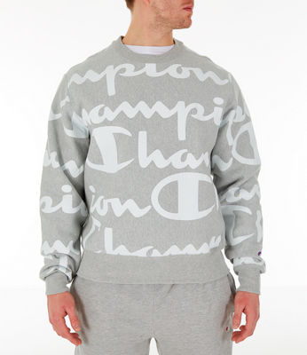 men's champion reverse weave script logo crewneck sweatshirt