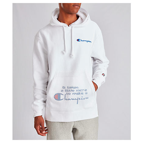 CHAMPION CHAMPION MEN'S REVERSE WEAVE SHIFT HOODIE IN WHITE SIZE X-LARGE COTTON/POLYESTER/FLEECE,5579471
