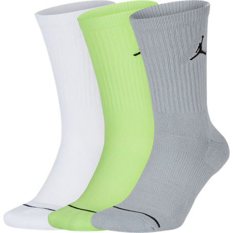 Nike Jordan Jumpman 3-pack Crew Socks In White/grey/yellow