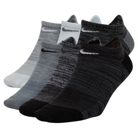 Nike Women's Everyday 6-pack Lightweight No-show Training Socks In White/grey/black