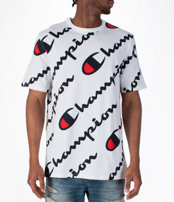 champion t shirt logo all over