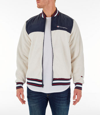 men's champion sherpa baseball jacket