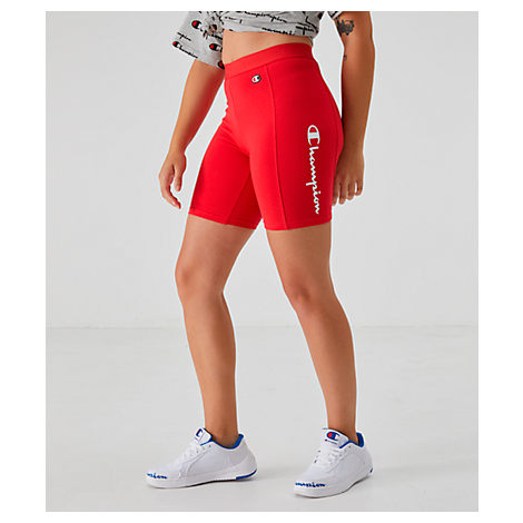 CHAMPION CHAMPION WOMEN'S POWER BIKE SHORTS IN RED SIZE SMALL COTTON,5592021